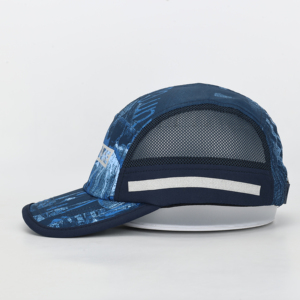 Chất Lượng Cao 100% Polyester 5-Bảng Điều Chỉnh Thể Thao Chạy Hat Thoải Mái Trại Cap Phản Quang In Ấn Logo Cao Su Vá Mũ Bóng Chày - Product Image 3