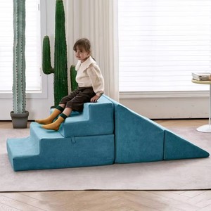 Ensemble de blocs d'escalade, toboggans et escaliers en peluche douce personnalisés en usine, 3 pièces, pour enfants, pour jouer en intérieur, salon - Product Image 1