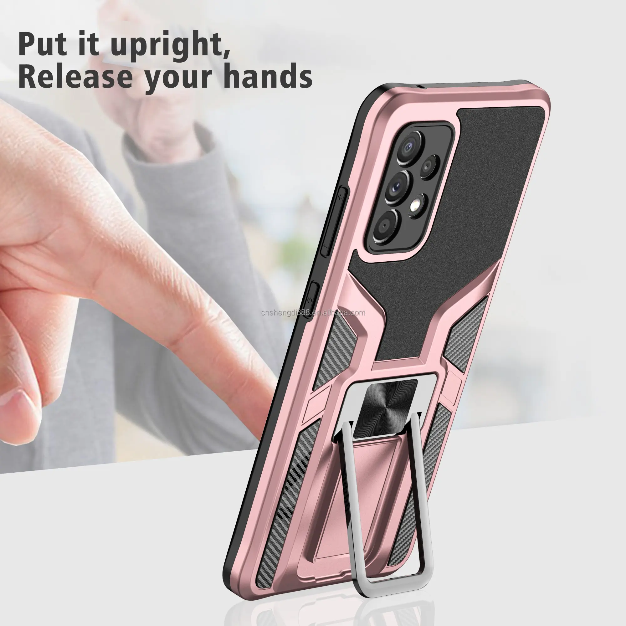 Business Mobile Phone Cover With Ring Holder Car Mount Magnetic Shockproof For Samsung A72 A52 A42 A32 Ammor phone case