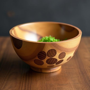 Tazón de Madera Artesanal Moderno, Duradero y Elegante, con Acabado Liso, para Servir Ensaladas y Frutos Secos, Marca RMW - Product Image 4