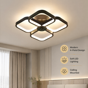 Plafonnier LED moderne géométrique encastré en acrylique et fer 32W, tricolore, haute CRI, pour salon et chambre à coucher - Product Image 2