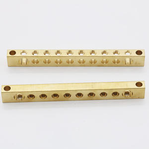 Profession eller Lieferant ODM-Kabelst ecker Messing-Sammel schiene Elektrokabel-Verbindungs stange Erdung block Messing-Neutral-Stangen klemme - Product Image 3