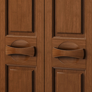 Armoire en bois massif de style chinois, 6 portes, grande capacité, portes à charnières, meubles de rangement pour chambre à coucher - Product Image 2