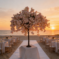 Arbre artificiel en soie à fleurs de cerisier, centre de table pour mariages en intérieur, Saint-Valentin, Halloween, Nouvel An