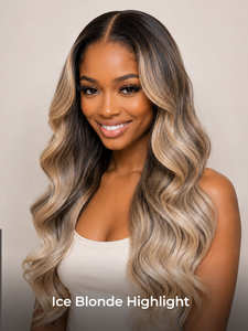 Perruque Lace Front 13x4 <span class=keywords><strong>Blond</strong></span> Cendré avec Mèches, Ondulations Souples, Cordon de Serrage, Pré-épilée, Ligne de Cheveux Naturelle, Haute Densité, Prête à Porter - Product Image 2