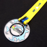 Medallas Personalizadas de Aleación de Zinc con Mapa 3D, Acabado Antiguo en Dos Tonos, Grabables, para Maratones y Desafíos de Fitness