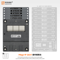 Stensil Reballing Amaoe BGA MBGA-IP Set Platform Timah untuk iPhone 7-15 PRO MAX Chip Nand Wifi Baseband Aplikasi Ponsel