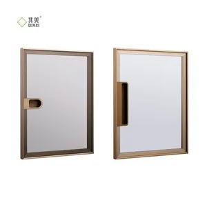 Vendite calde morden minimalismo stile profilo in alluminio porta dell'armadio con porte in vetro telaio maniglia incorporata