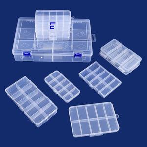 Boîte de rangement de bureau en plastique PP, 10 compartiments, transparente, avec couvercle à fermeture à bouton-pression, pour accessoires de pêche, perles et bijoux - Product Image 1