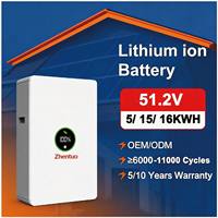 Batterie de stockage d'énergie domestique hybride murale Zhentuo 51,2 V LiFePO4 5 kWh-30 kWh 300 Ah CAN/WiFi/Bluetooth