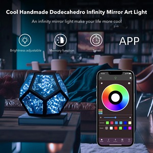Dreamy Geometric <strong>Space</strong> LED Night <strong>Light</strong> Creative Color Christmas Home Decor Birthday Gifts Infinity Dodecahedron Mirror Art <strong>Light</strong> - Product Image 2