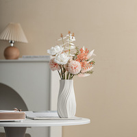 Vase en porcelaine nordique créatif ARM LVG avec glaçure peinte, récipient floral en céramique blanche, conteneur design pour la décoration de bureau et de la maison
