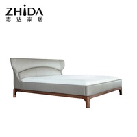 Nouveau Design de lit haut de gamme en tissu cuir, meubles de chambre à coucher moderne, meubles de maison