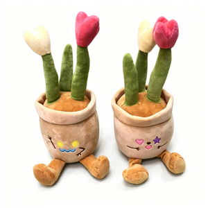 Juguete de peluche personalizado con forma de maceta de tulipán, Peluche suave con diseño de maceta, Linda planta de tulipán de peluche en maceta - Product Image 2