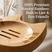 Porte-savon en bois mignon pour douche, support de savon liquide en bambou, boîte à savon en bois