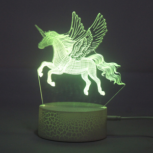 ไฟกลางคืน3d ลายม้าบินสุดสร้างสรรค์,โคมไฟรูปสัตว์มีสวิตช์สัมผัส7สีโคมไฟอนิเมะไฟ Led สำหรับเด็กไฟกลางคืน - Product Image 4