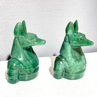 Natürliche Feng-Shui-Figuren aus der Fabrik, Spirituelles Produkt, Heilkristall-Kunsthandwerk, Grüner Aventurin Anubis für Heimdekoration