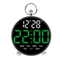 Réveil de bureau numérique multifonction Réveil de table numérique à LED avec affichage de la semaine et de la date