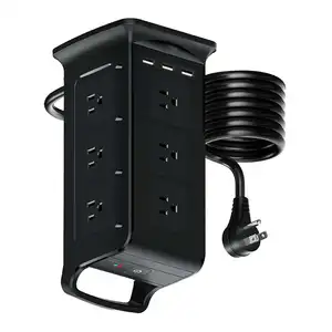 OSWELL 1680 J Surge Extension Cord with 12 Outlets 3 USB Vertical Power socket Flat Plug (1875W/15A)