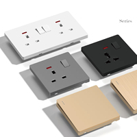 Interruptor de pared eléctrico de panel dorado de plástico serie 1Gang Smart Life App 20A 45A 220V impermeable duradero de 3 vías