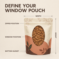 Sachet Doypack Personnalisé Compostable pour Granola et Noix, Sachet Doypack Personnalisé pour Emballage de Noix et Graines avec Fenêtre, Fournisseur OEM