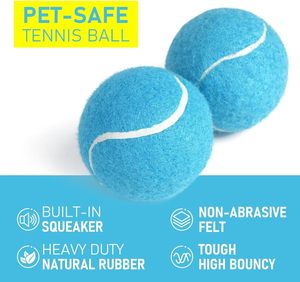 Eco-Friendly Custom Logo <b>Throwing</b> Chew Rubber Squeaky Simple Design Pet Interactive Customized Dog Toy Tennis Ball - Product Image 4