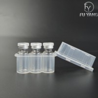 Boîte de 3 compartiments pour flacons de peptides de 3 ml – Kit complet de chaîne du froid pour flacons de peptides – Boîte PP + flacon en verre + bouchon à clapet + bouchon de verre pour laboratoire OEM en gros