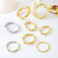 O-Ring-Schnalle Runder Karabiner-Druckknopf Haken Feder schlüssel ring verschluss Gravierter Logo-O-Ring für Handtaschen