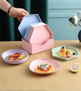 Reusable Eco-friendly <strong>PP</strong> Square Food <strong>Serving</strong> <strong>Tray</strong> Wheat Straw Dishes &amp; Plates for Home Restaurant 100pcs MOQ - Product Image 1