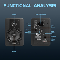 Kit Haut-Parleur Moniteur de Studio Professionnel DX5A Filaire Portable avec Micro Anti-Bruit pour Enregistrement Musical