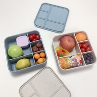 Boîte à lunch bento en silicone sans BPA pour enfants, école et adultes, grande boîte à lunch carrée étanche, conteneurs de stockage des aliments, boîte à collation