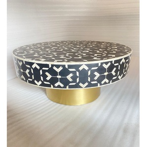 โต๊ะกาแฟฝังกระดูกทำมือสไตล์ชนเผ่าสวยงามสำหรับการตกแต่งภายในที่ทันสมัยเฟอร์นิเจอร์บ้านที่น่าสนใจ - Product Image 1