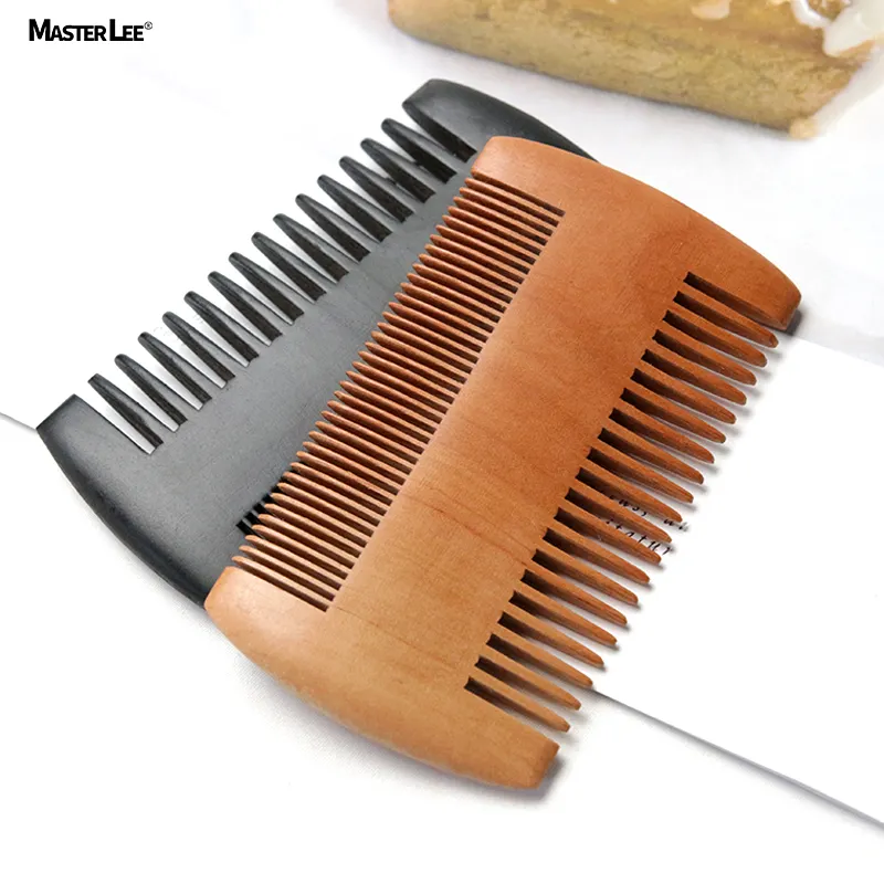 Hot Sale Dual Sided Pocket Wooden pear wood Wide Tooth Comb lice custom Logo Beard Comb for Men