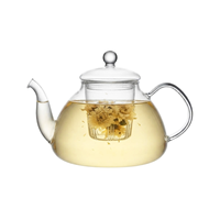 Teko Teh Kaca dengan Infuser Kaca 1200ml / 40.58oz, Terbuat dari Kaca Borosilikat Bening, untuk Teh Mekar, Teh Daun, Pesta, Keluarga, dan Rumah
