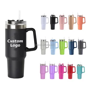 40 oz Insulated Spill Proof Hot Cold Portable Thermal Cup Stainless Steel Coffee Travel Mug Tumbler with handle Lid for Car