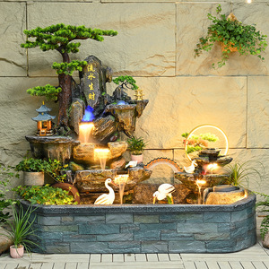 Fuente de agua artificial para pecera con cascada e iluminación LED para decoración de interiores - Product Image 2