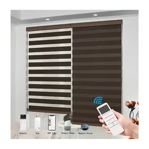 Export Quality Latest Custom Design Zebra Fabric Shades Office Home Decor Electric Curtain Curtains Blinds