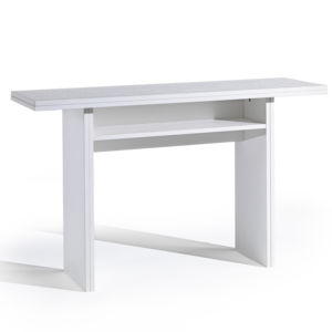 Juego de mesa de comedor de alta calidad, mesa moderna y ajustable con diseños italianos y blancos, con estante - Product Image 1