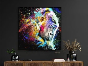 Peinture à l'huile abstraite moderne image de singe <span class=keywords><strong>Graffiti</strong></span> Art peinture à la main <span class=keywords><strong>sur</strong></span> le mur pour la décoration de la maison du salon - Product Image 2