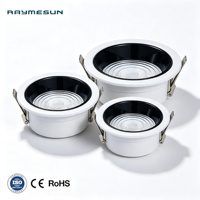 Plafonnier LED encastré anti-éblouissement, sans cadre, dimmable, COB, 6500K, 25mm, 55mm, mince, Zigbee, à montage en surface, pour l'Australie