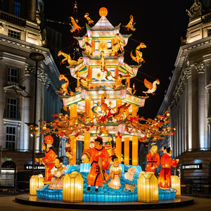 ไฟสปริงแบบดั้งเดิมของชาวบ้านจะโคมไฟเทศกาลกลางฤดูใบไม้ร่วงโคมไฟวันแห่งชาติการออกแบบงานแสดงสินค้าโคมไฟศาลา - Product Image 5