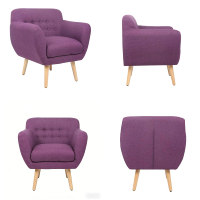 Fauteuil moderne en tissu violet – Canapé d'appoint pour hôtel et fauteuil de loisirs pour appartement – Design de canapé pour salon