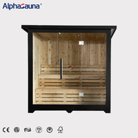 Sauna extérieur noir au design moderne, en bois de cèdre noueux, personnalisable, vente directe d'usine