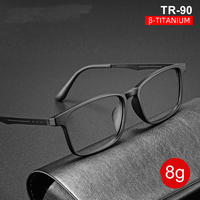 Monture de lunettes anti-lumière bleue en titane B-titanium ultra-légère haut de gamme, design simple, unisexe, pour usage quotidien, avec étui