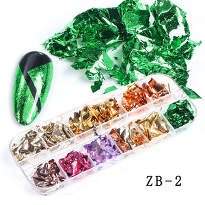 12 Grille Mixte Holographique Poudre Nail Décoration Gel Polonais Cassé Paillette Nail Glitter Irrégulier Miroir Nail Flakes 2D - Product Image 3