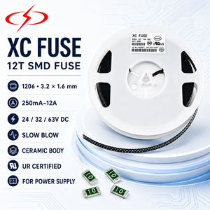Fusible XC FUSE 12T SMD 1206 3.2x1.6mm Cerámico 250mA-12A 24/32/64V DC <span class=keywords><strong>de</strong></span> Acción Lenta con Certificación UR para Bajo Voltaje para Fuente <span class=keywords><strong>de</strong></span> Alimentación - Product Image 2