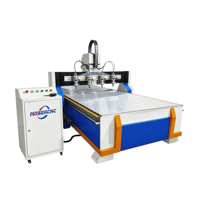 Jinan Mosencnc 1325 Router CNC de 8 cabezales y 4 ejes con múltiples husillos, precio competitivo, componentes principales de motor y PLC