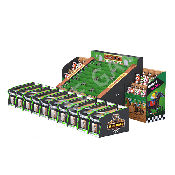 10 Players Coin Operated Horse Racing Arcade Machine Metal Cabinet Carnival Amusement Booth