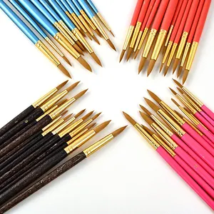 Opeth Künstler spitzenfarbe professionelle 12 Stück feine Details Farbe Pinsel Nylon Haar Holzgriff Farbpinsel