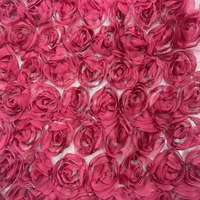 Tissu tricoté non tissé enduit de PVC, à trame, avec bordure en dentelle crochetée brodée de grandes roses 3D respirantes, haut de gamme, directement de l'usine